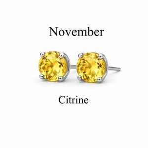 3mm Citrine Stud Earrings | November Birthstone